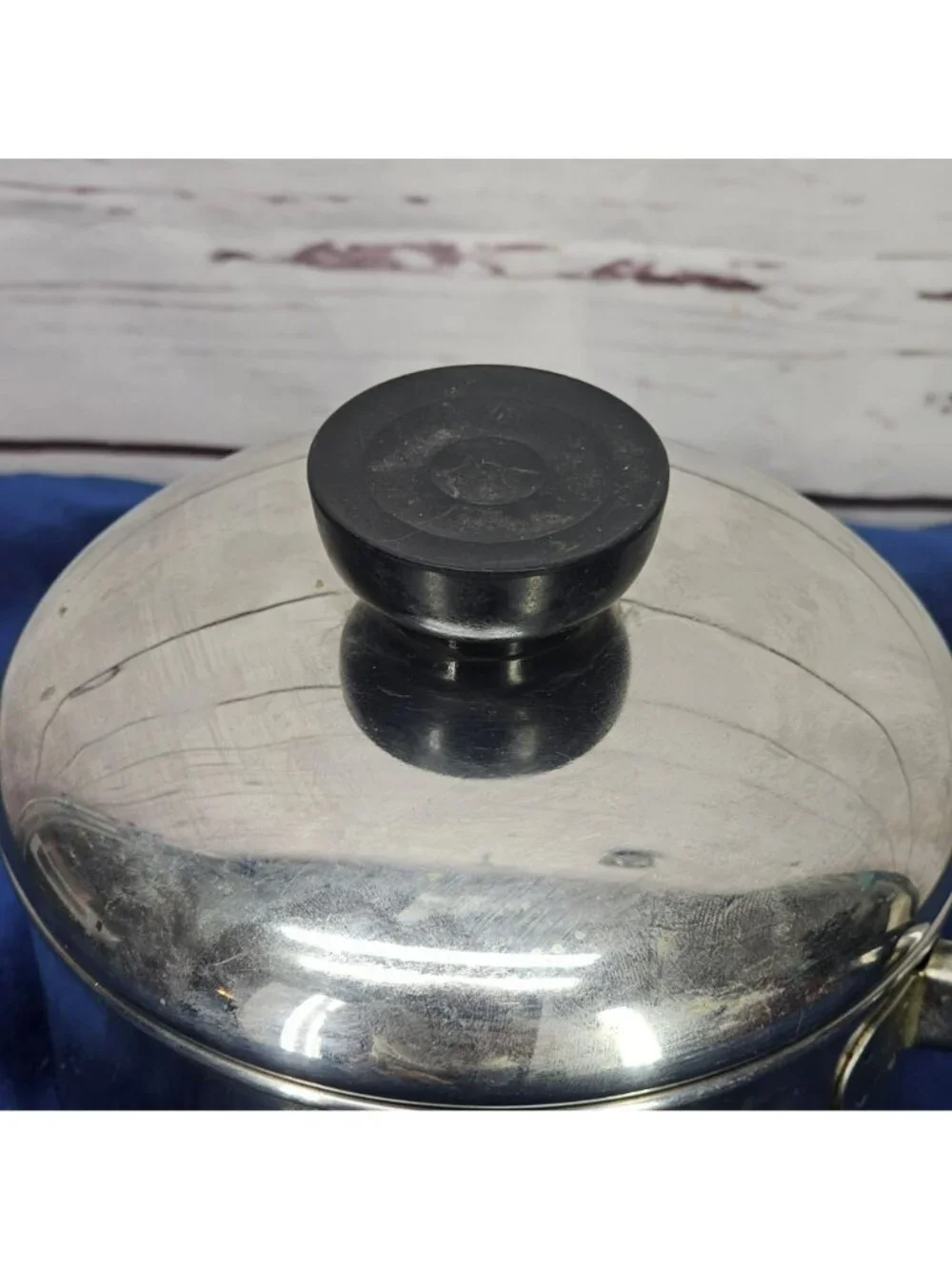 Vintage Revere Ware Copper Bottom Saucepan With Lid 3/4 Qt Stainless Steel Black